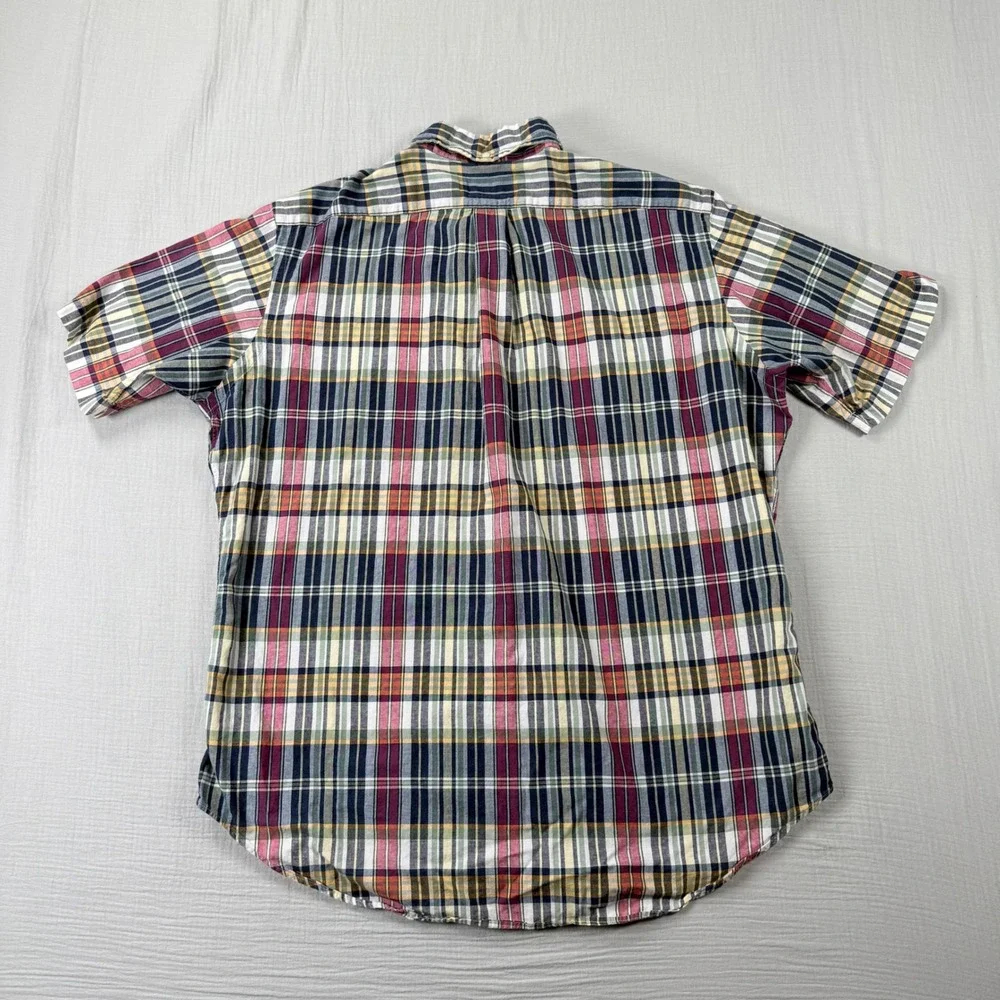 Ralph Lauren Shirt Mens Large Classic Fit Plaid Button Down Short Sleeve Preppy‎